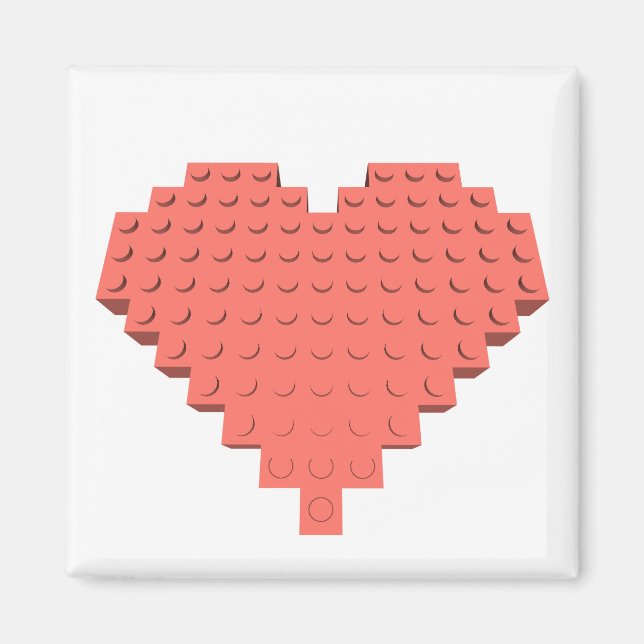 Aimant Forme cardiaque Valentines (Devant)