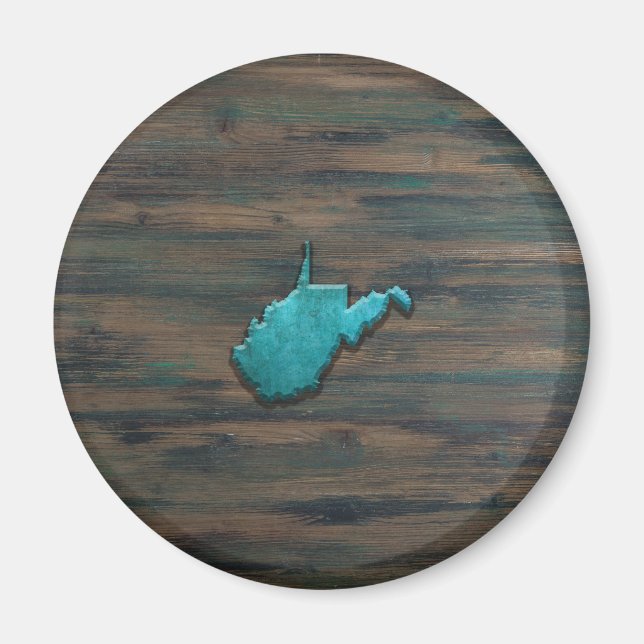 Aimant Forme de Virginie occidentale Turquoise (Devant)