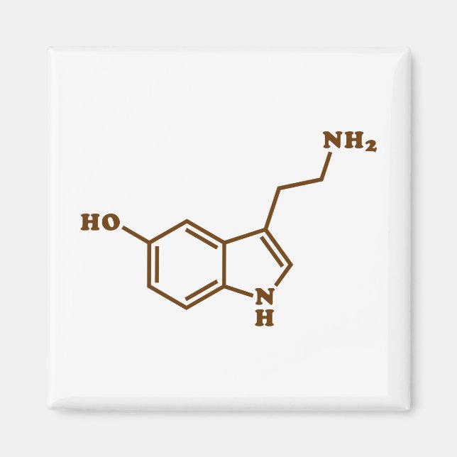 Aimant Formule chimique moléculaire de sérotonine (Devant)