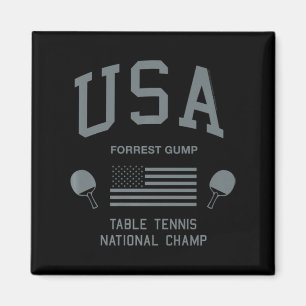 Aimant Forrest Gump USA Table Tennis National Champ
