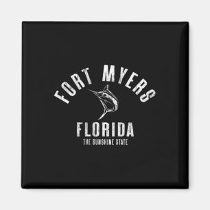 Aimant Fort Myers Floride Fl Rétro Vintage Avant Plage An