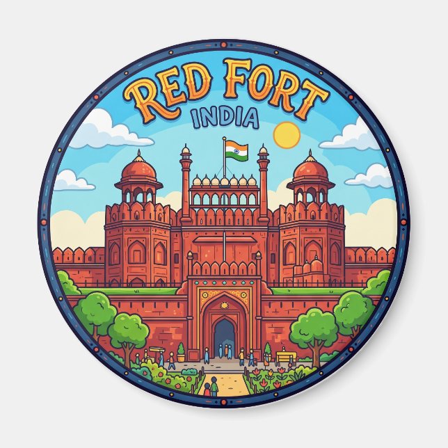 Aimant Fort Rouge Inde (Devant)