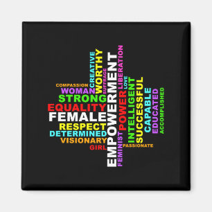 Aimant Forte femme Word Cloud