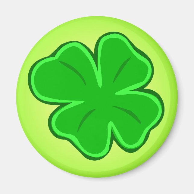 Aimant Four Leaf Clover Irlandais Green Lucky Shamrock (Devant)