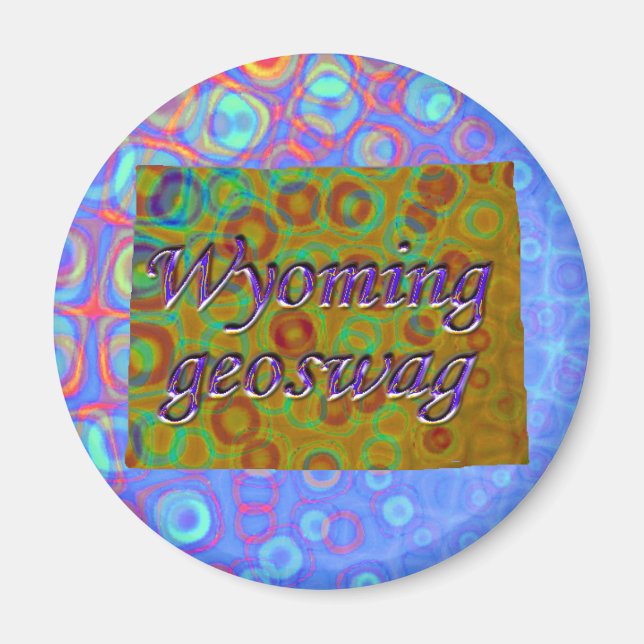 Aimant Fournitures de géocaching de l'État du Wyoming Mag (Devant)