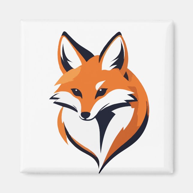 Aimant Fox Vector Art Animal Moderne Ville Urbaine Graphi (Devant)