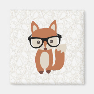 Aimant Fox w/Glasses de bébé de hippie