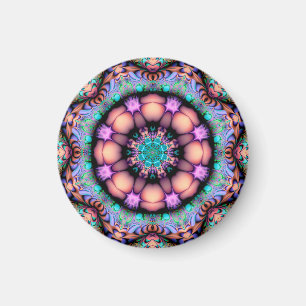 Aimant Fractal Mandala Floral Psychedelic