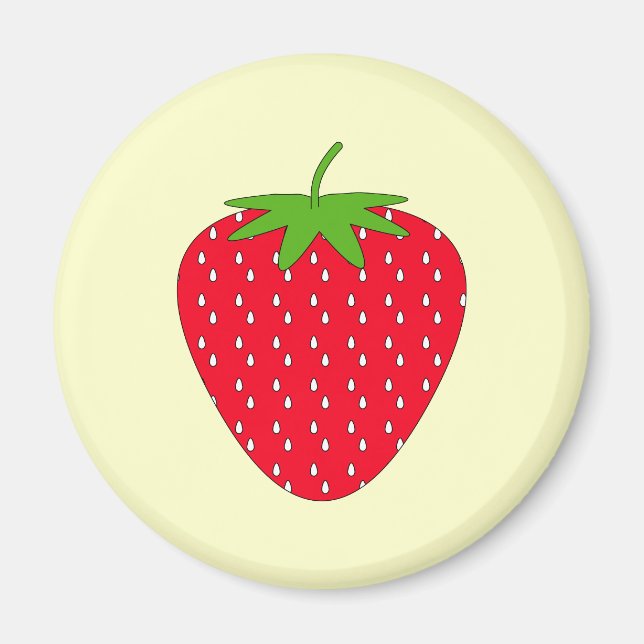 Aimant Fraise rouge. (Devant)