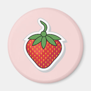 Aimant Fraise rouge sucrée