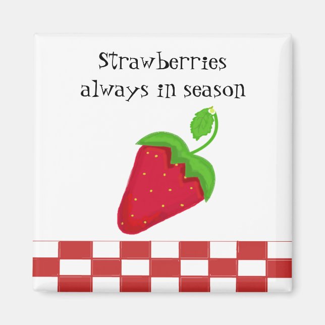 Aimant Fraises toujours en saison (Devant)