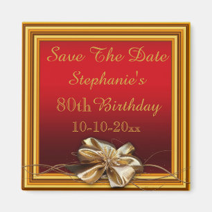 Aimant Frame Or Glamour & Faux Bow 80e anniversaire