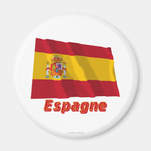 Aimant Français de Drapeau Espagne avec le nom en