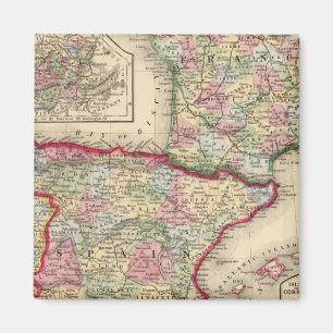 Aimant France, Espagne, Portugal Carte par Mitchell