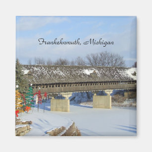 Aimant Frankenmuth Michigan Pont couvert en bois