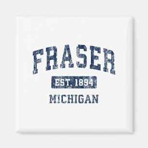 Aimant Fraser Michigan Mi Vintage Sports Design Établi