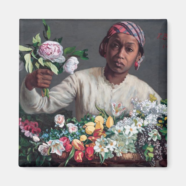 Aimant Frédéric Bazille - Jeune femme aux pivoines (Devant)