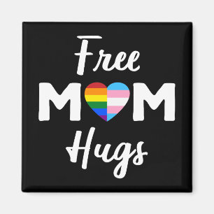 Aimant Free Mom Hugs II - Arc-en-ciel Fierté Gay Trans