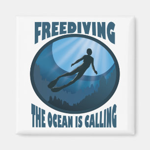 Aimant Freediving - L'Océan Appelle Le Plongeur Sous-Mari
