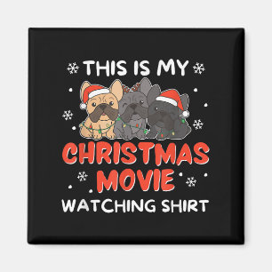 Aimant French Buldog Christmas Movie Regarder Hommes Femm