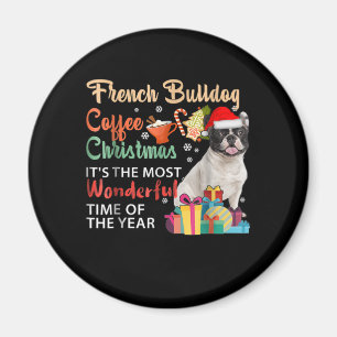 Aimant French Bulldog Café Noël C'est merveilleux