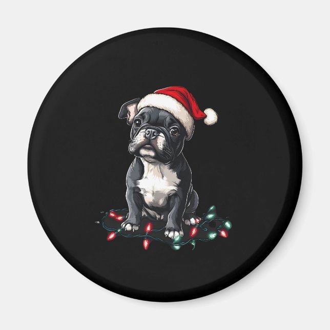 Aimant French Bulldog Christmas Lights Xmas Dogs Gifts Me (Devant)