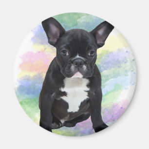 Aimant French Bulldog Mom Water Color Oil Peinture Art
