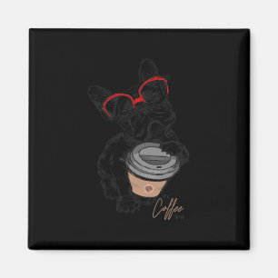 Aimant French Bulldog With Gles Coffee Cadeau
