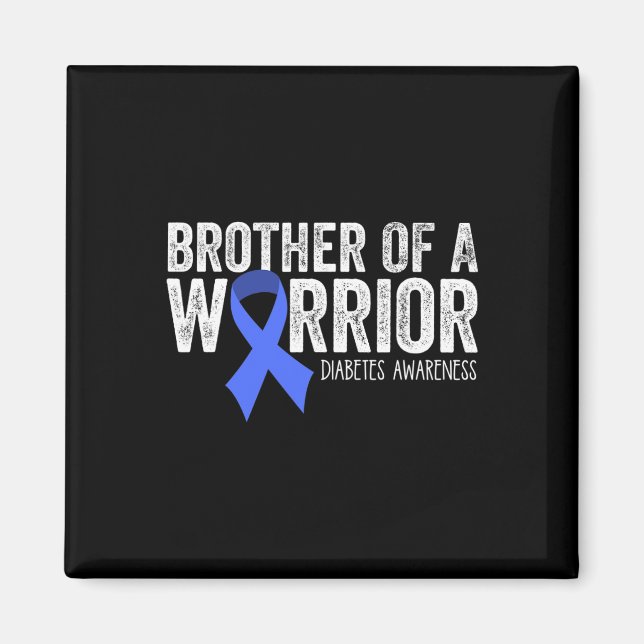 Aimant Frère D'Un Guerrier T1D Diabétique Bleu Ribbon Sup (Devant)