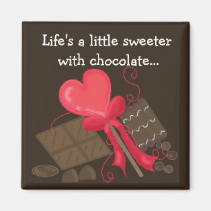 Aimant Friandises au chocolat avec un message