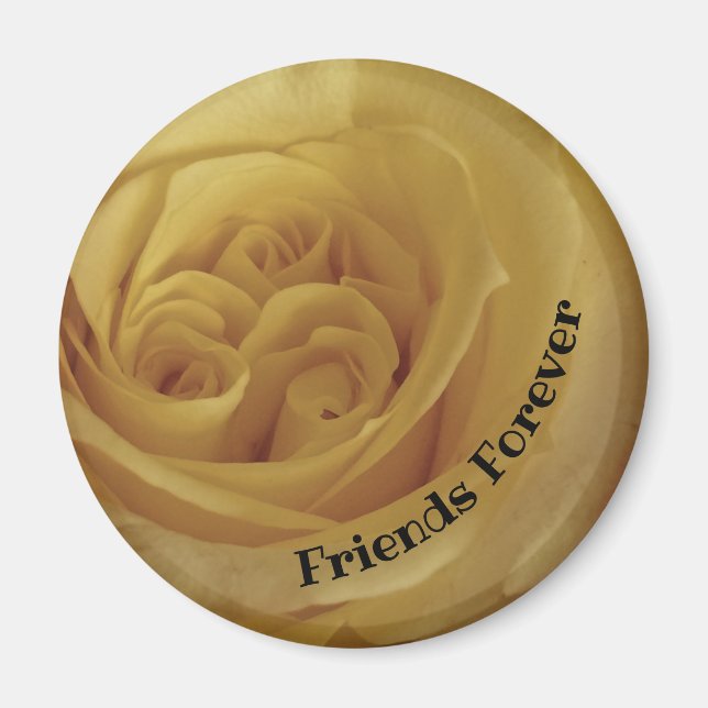 Aimant Friend Forever Friend Yellow Rose Photo Flower (Devant)