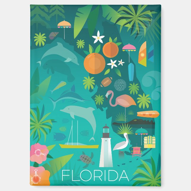 Aimant frigérateur Floride (Recto)