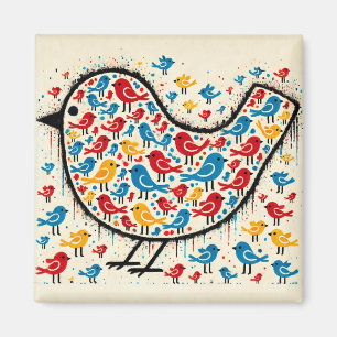 Aimant frigidaire d'oiseaux occupé
