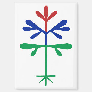 Aimant frigo avec agrafage tricolore