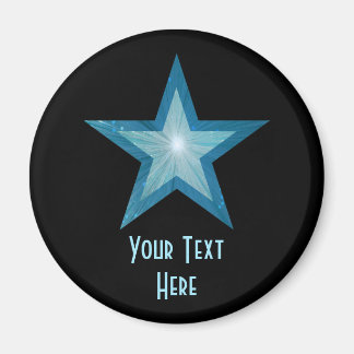 Aimant frigo Blue Star 'Your Text' noir