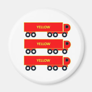 aimant frigo camion jaune camion rouge camion