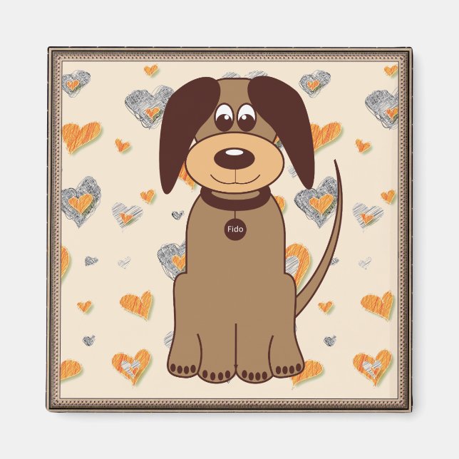 Aimant frigo chien Brown (Devant)