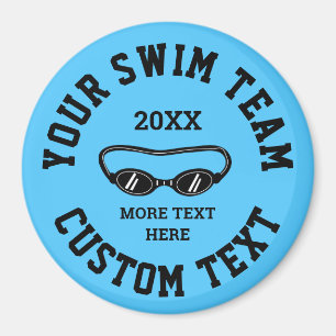 Aimant frigo de l'équipe de natation personnalisé 