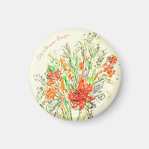 Aimant frigo floral, zazzle.