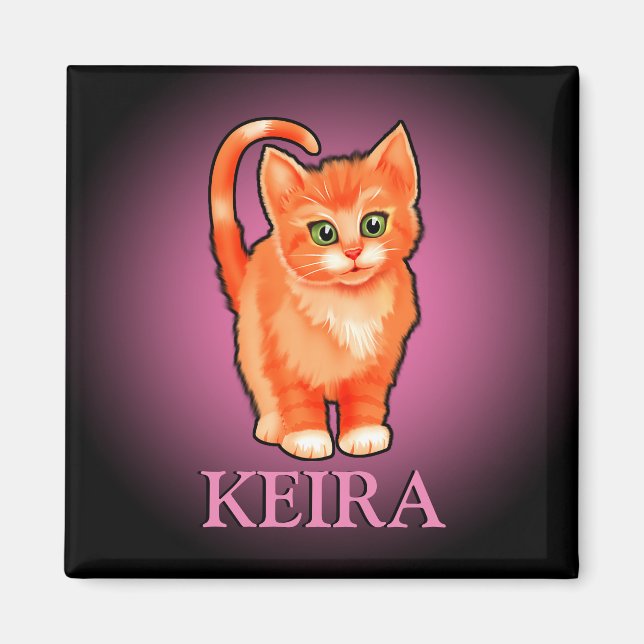 Aimant frigo kitten du nom de la fille (Devant)