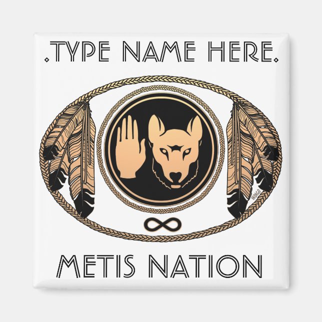 Aimant frigo Metis Aimant Drapeau Metis personnali (Devant)