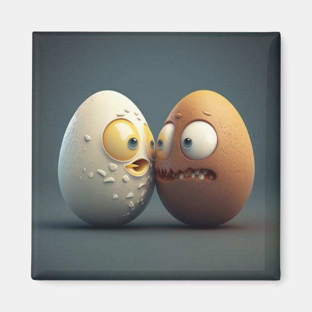 aimant frigo oeufs surréels (Devant)