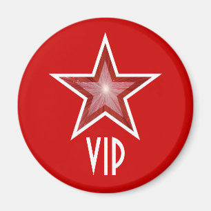 Aimant frigo Red Star 'VIP' rond rouge