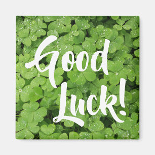 Aimant frigo shamrock frais vert Bonne chance