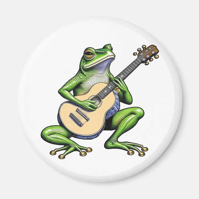 Aimant Frog drôle Jouer de la guitare (Devant)