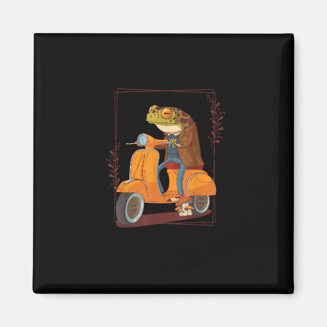 Aimant Frog Scooter Mushroom Goblincore Academia (Devant)