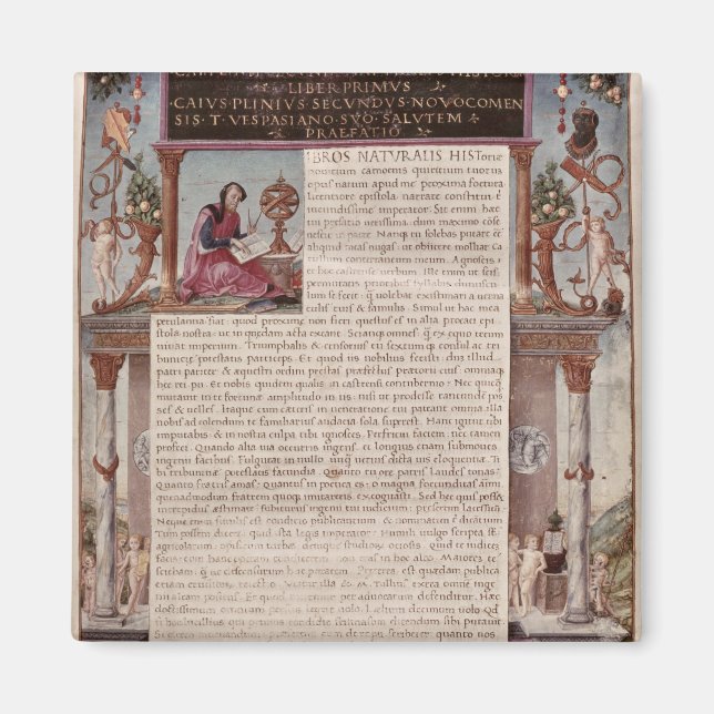 Aimant Frontispiece to Book I montrant une page de texte (Devant)
