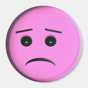 Aimant Frowny font face - au rose