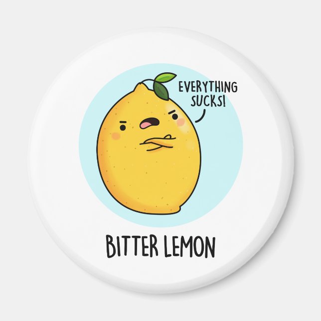 Aimant Fruit amer Citron amusant Pun de fruits (Devant)