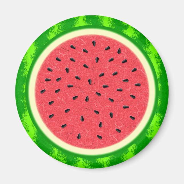 Aimant Fruit d'été de la tranche de pastèque à la croûte (Devant)